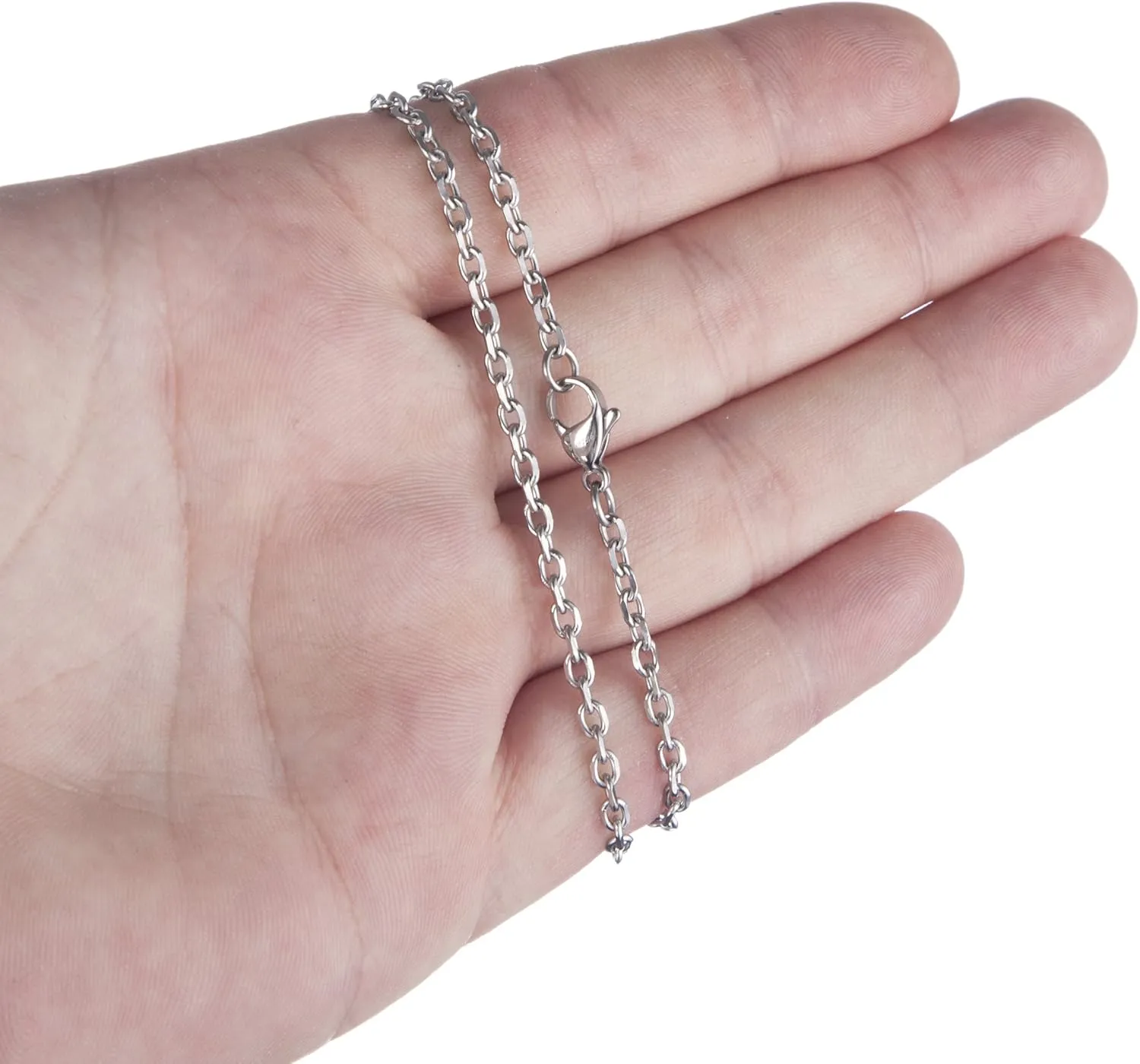 Silvadore Mens Dog Tag Chain Necklace - Silver ROPE Chain / BALL Chain / Stainless Steel CUBAN Link - Real NON TARNISH Surgical Metal - Cable Snake Curb Neck Jewelry - Cadena De Plata Para Hombre - Boys Cool Sterling Gift for Men - 18 to 36 inch