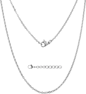 Silvadore Mens Dog Tag Chain Necklace - Silver ROPE Chain / BALL Chain / Stainless Steel CUBAN Link - Real NON TARNISH Surgical Metal - Cable Snake Curb Neck Jewelry - Cadena De Plata Para Hombre - Boys Cool Sterling Gift for Men - 18 to 36 inch