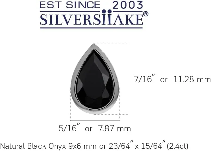 Silvershake 9X6mm Pear Drop Shape Gemstone White Gold Plated or Yellow Gold Plated 925 Sterling Silver Business Attire Bezel Set Stud Post Earrings for Women or Teens