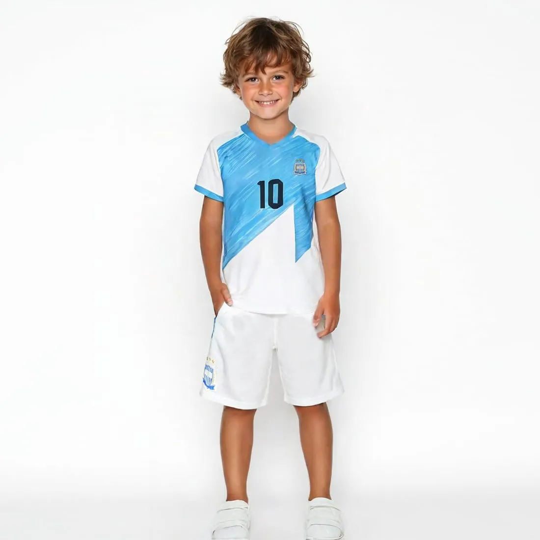 Soccer Jerseys Sports Team Training Uniform Boys and Girls Youth Shirts with socks and necklaces,Cooling Towel.