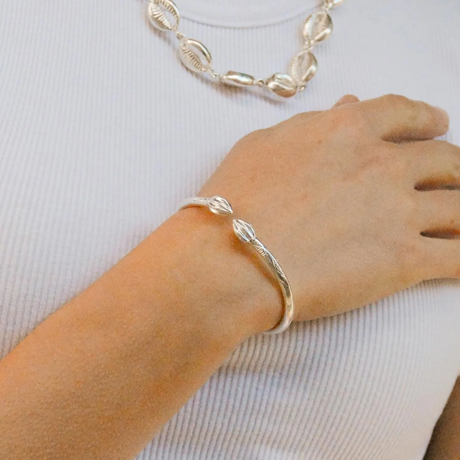 Solid .925 Sterling Silver Bangle Cuff Bracelet Large For Women Gold Plated Jewelry Stretch Bracelets Friendship Gift Birthday Gifts West Indian Bangle Cocoa - 1 piece