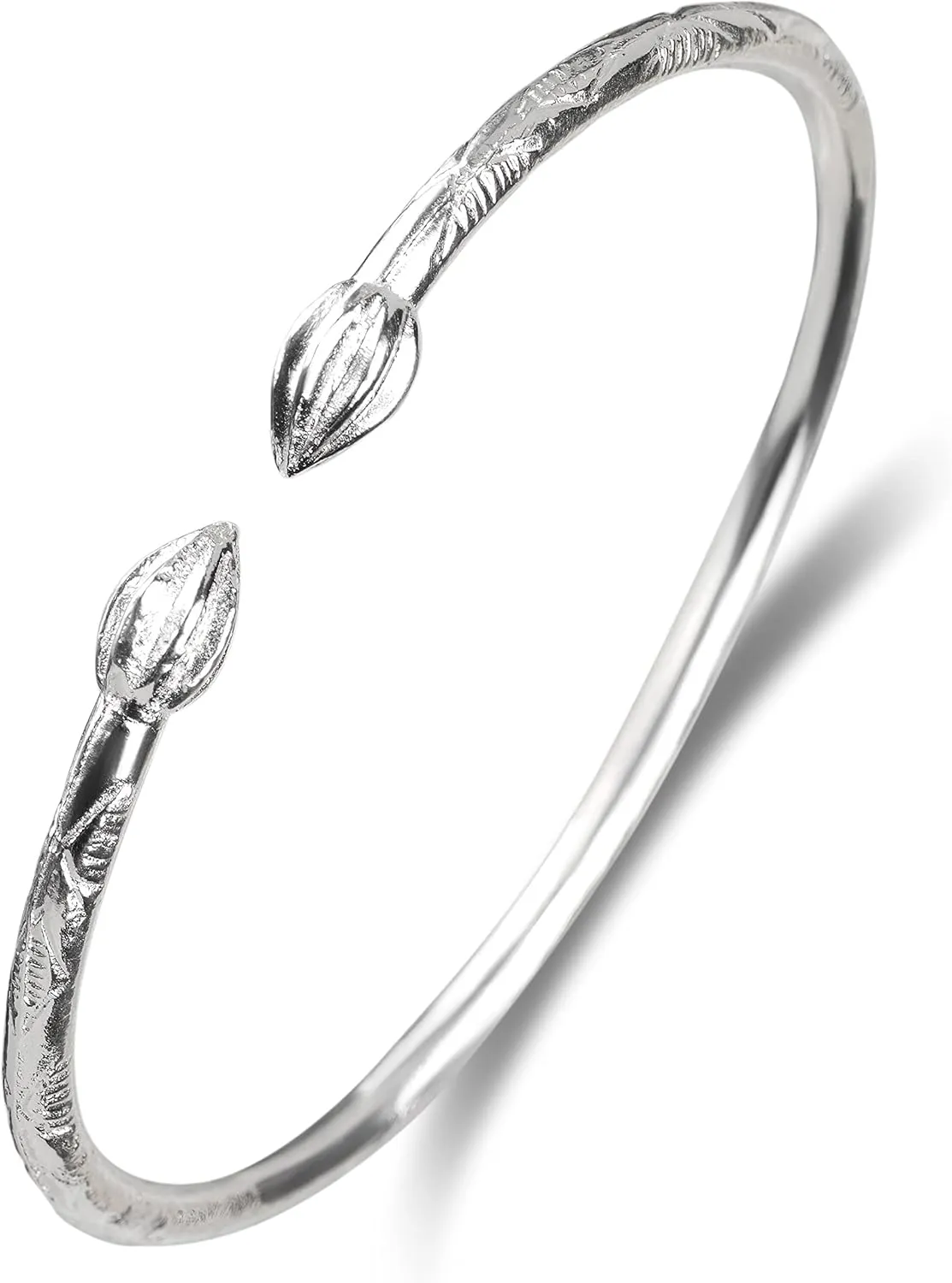Solid .925 Sterling Silver Bangle Cuff Bracelet Large For Women Gold Plated Jewelry Stretch Bracelets Friendship Gift Birthday Gifts West Indian Bangle Cocoa - 1 piece