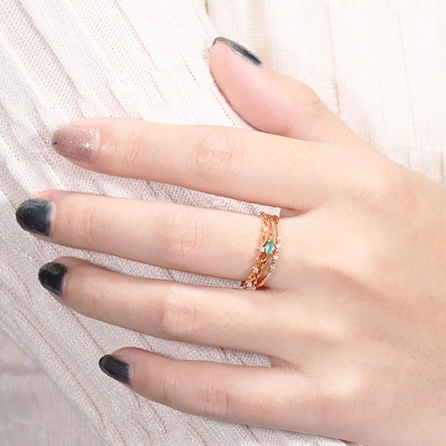 Stackable Gold Rings Set for Womem Dainty 14K Gold Plated Non Tarnish Stackable Rings Cubic Zirconia Stacking Ring for Size 6-10 Wedding Rings for Women Aesthetic Jewelry Gifts