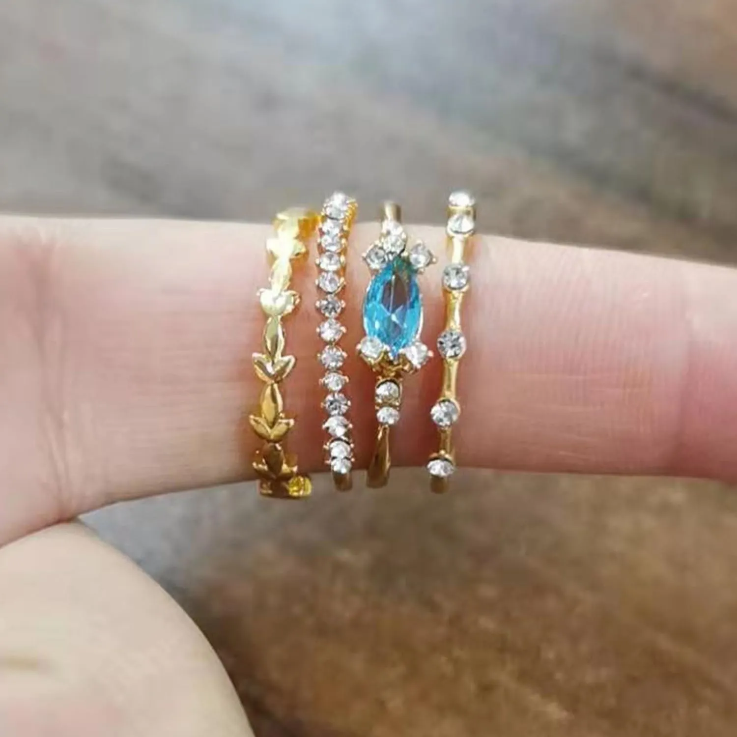 Stackable Gold Rings Set for Womem Dainty 14K Gold Plated Non Tarnish Stackable Rings Cubic Zirconia Stacking Ring for Size 6-10 Wedding Rings for Women Aesthetic Jewelry Gifts