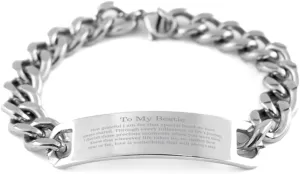 Stainless Steel Bestie Bracelet - Cherished Bond, Friendship, Grateful, Love, Graduation, Unique Gifts