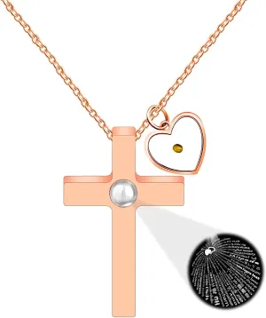 Stainless Steel Cross Necklace Faith Religious Pendant Hearth Pendant with Real Mustard Seed Necklaces for Men and Women