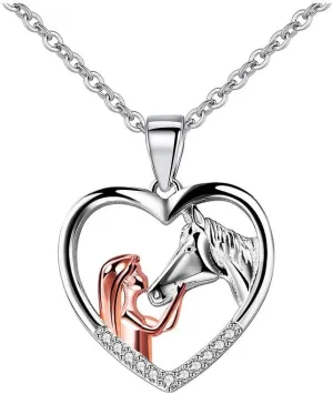 Stainless Steel Lucky Horseshoe Pendant Necklace Horse Necklaces for Women Ladies Jewelry