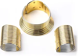 Statement Choker Chunky Necklace and Bracelets Set