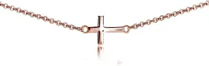 Sterling Silver & Rose Gold Layered Cross & Choker Necklaces - Dainty Gold for Women