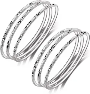 Sterling Silver Bangle Bracelets for Women,Fashion Jewelry Simple Adjustable 925 Silver Cuff Bangles for Women Mom Wife Valentine Mothers Day Gift
