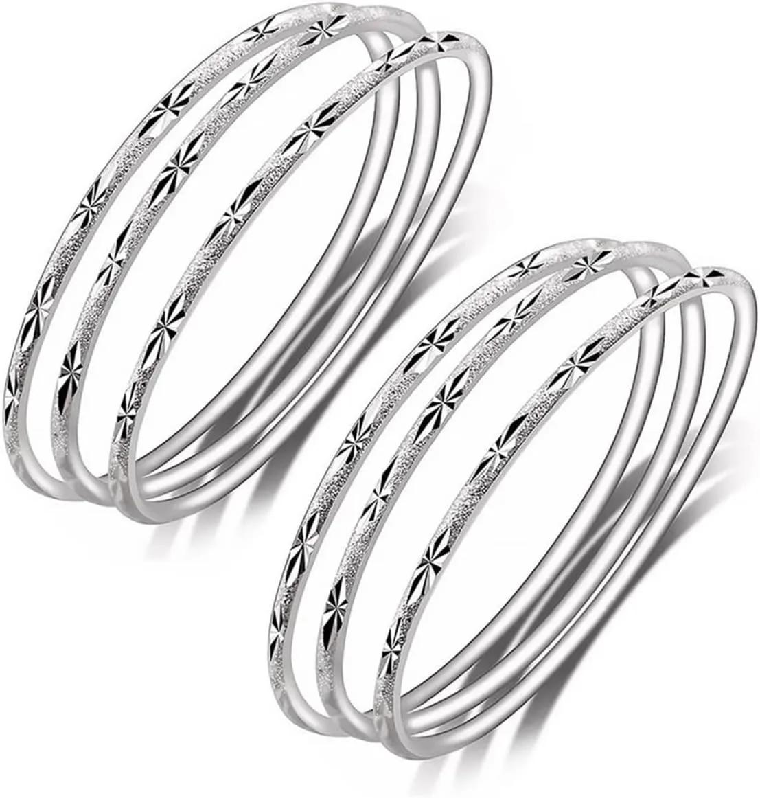 Sterling Silver Bangle Bracelets for Women,Fashion Jewelry Simple Adjustable 925 Silver Cuff Bangles for Women Mom Wife Valentine Mothers Day Gift