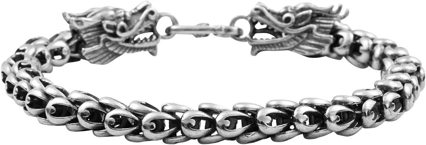 Sterling Silver Dragon Bracelet - Handmade Vintage 925 Jewelry 7'' 7.5'' 8'' 8.5'' or 9''