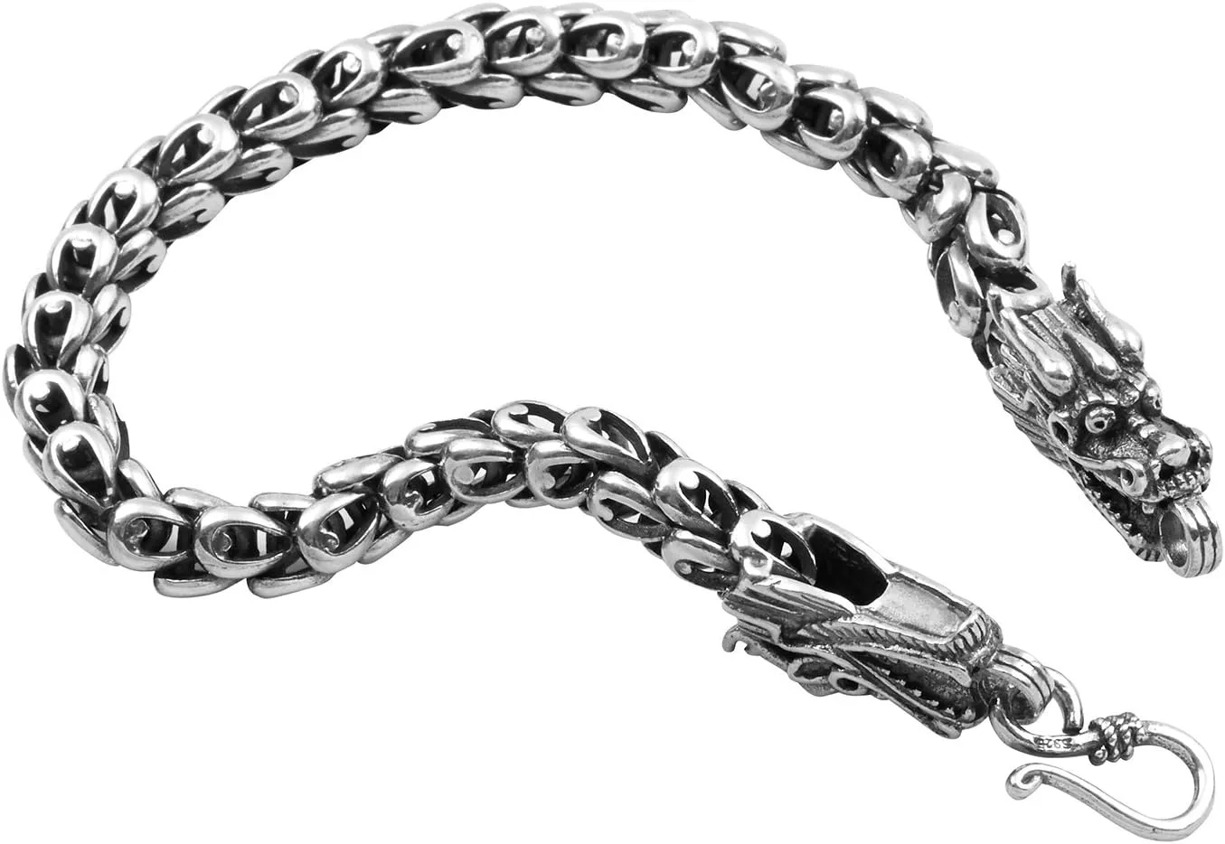 Sterling Silver Dragon Bracelet - Handmade Vintage 925 Jewelry 7'' 7.5'' 8'' 8.5'' or 9''