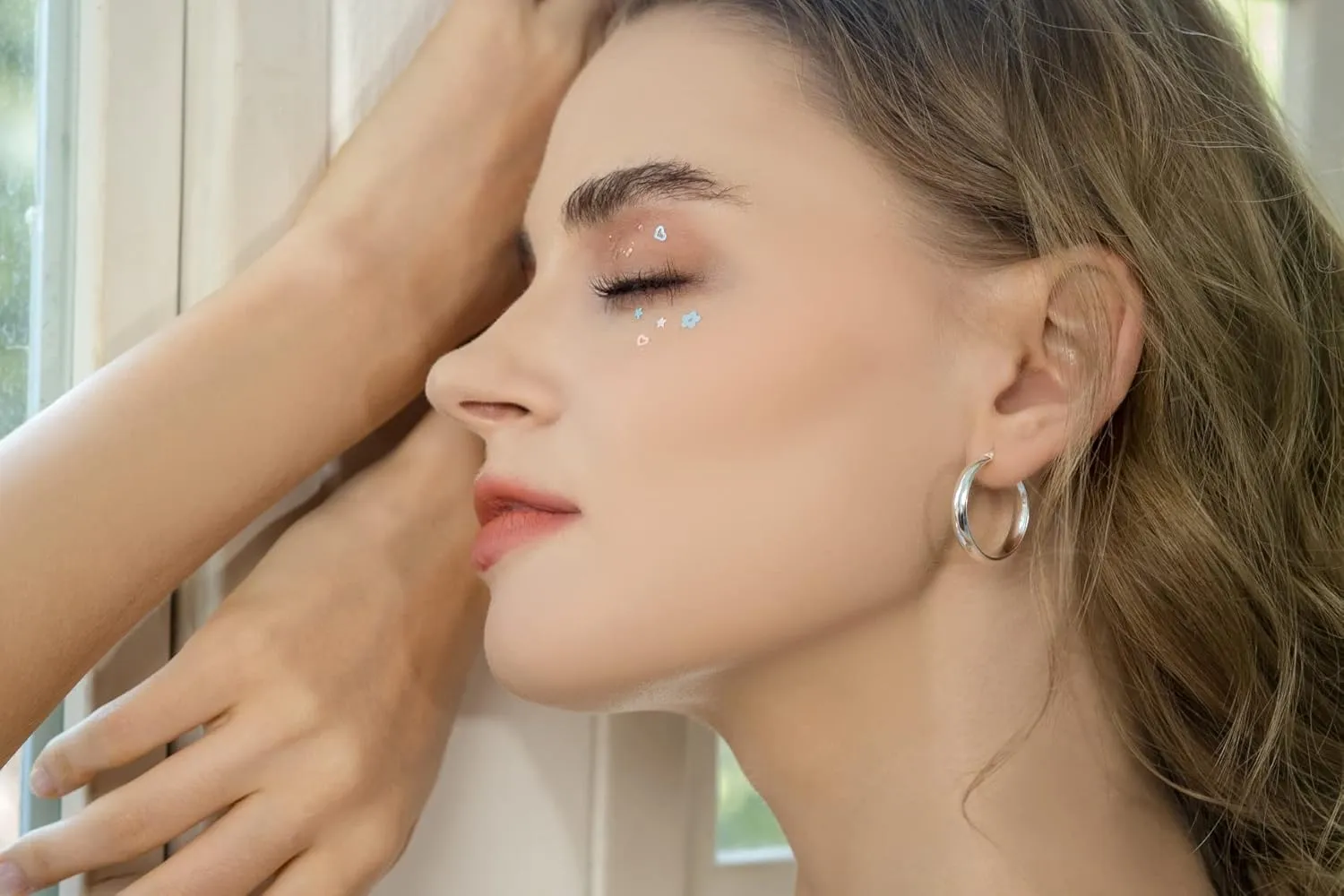 Sterling Silver Wide Thick High Polished Half Round-Tube Click-Top Light Chunky Hoop Earrings for Women