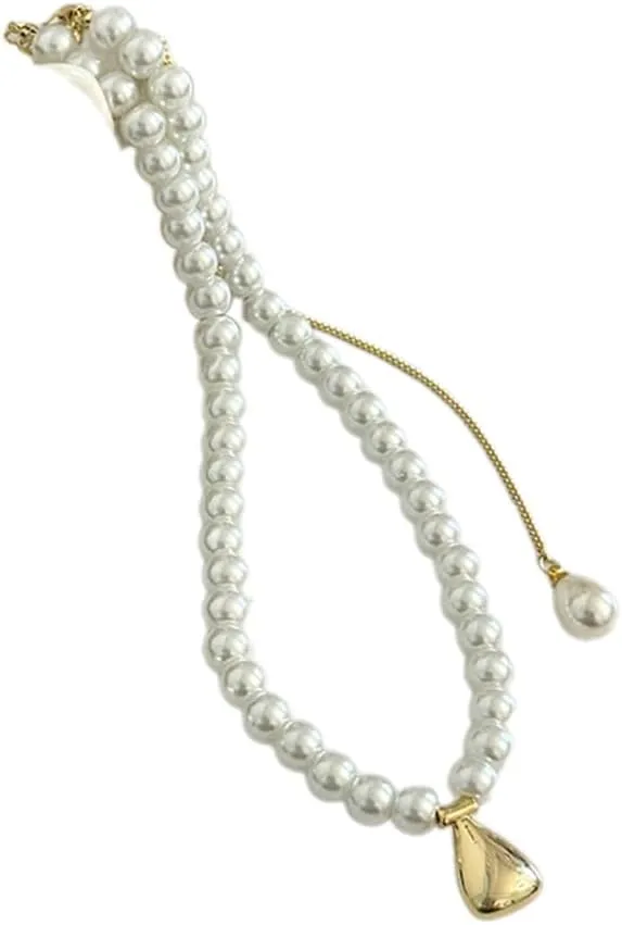 Stylish Women Short Beaded Necklace Imitation Pearl Necklace Fashion Accessory Trendy Neck Jewelry for Daily Party Wear