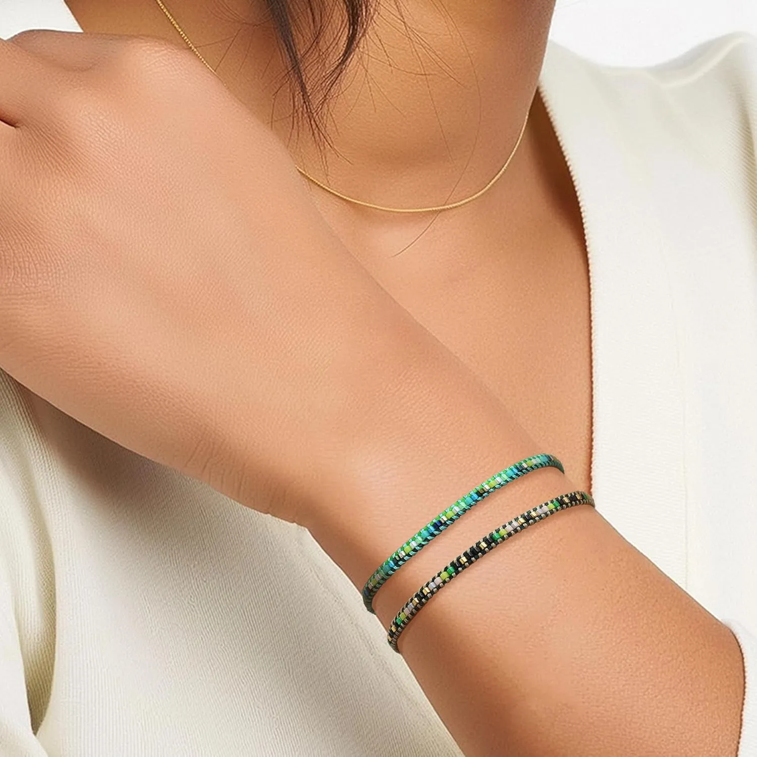 Summer String Braided Beaded Bracelets Anklets Women Men, Boho Handmade Adjustable Beach Waterproof Foot Jewelry Gift