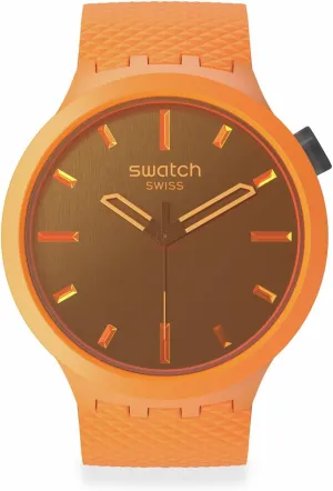 Swatch Unisex Casual Orange Watch Bio-sourced Material Quartz Crushing Orange