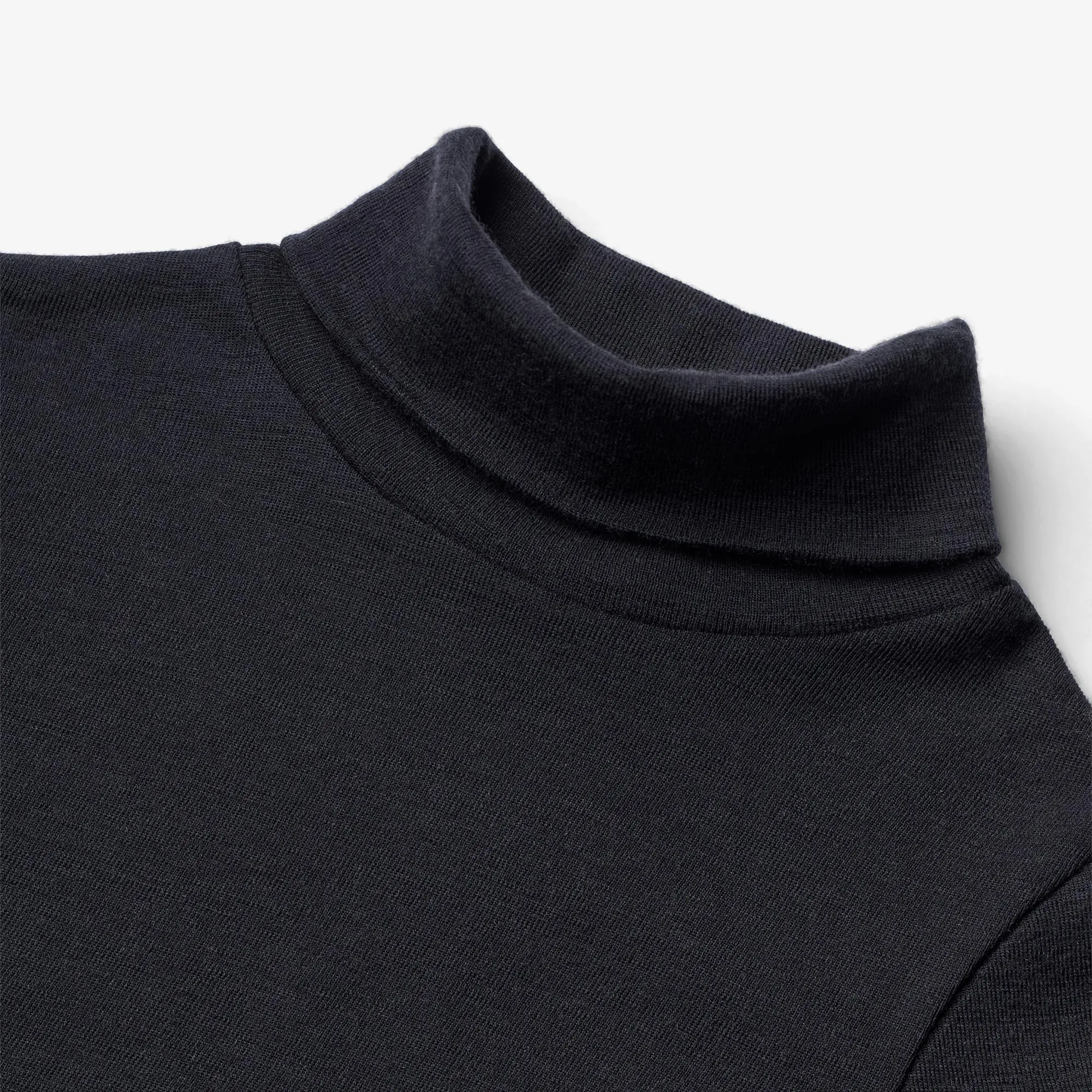 T-Shirt Roll Neck Wool - navy