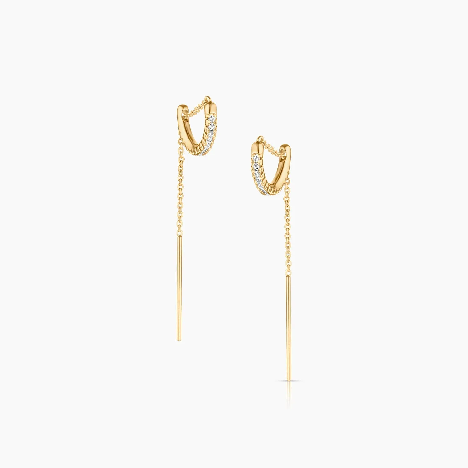 THATCH Lila Pave Threader Earrings