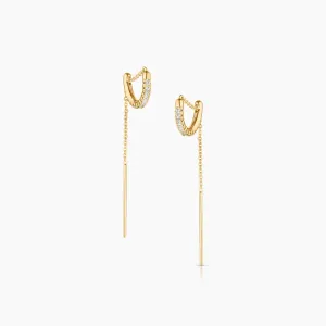THATCH Lila Pave Threader Earrings