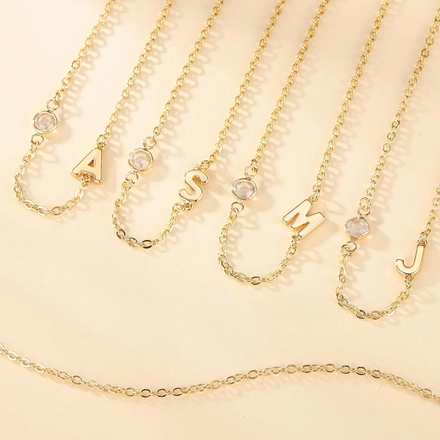Turandoss Gold Initial Necklaces for Women - Dainty Gold Necklace Simple Sideways Letter Pendant with Cubic Zirconia Name Necklace Gold Jewelry Gifts for Women Teen Girl Gifts Trendy Stuff