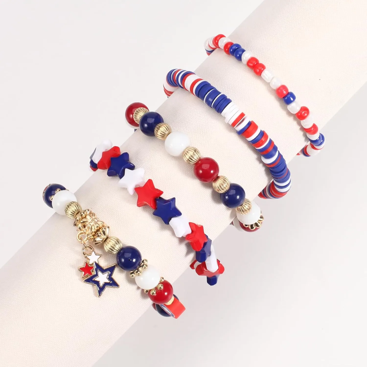 Twinfree Bohemian Bracelets for Women Stretch Multilayer Colorful Beads Bracelet with Charm Jewelry