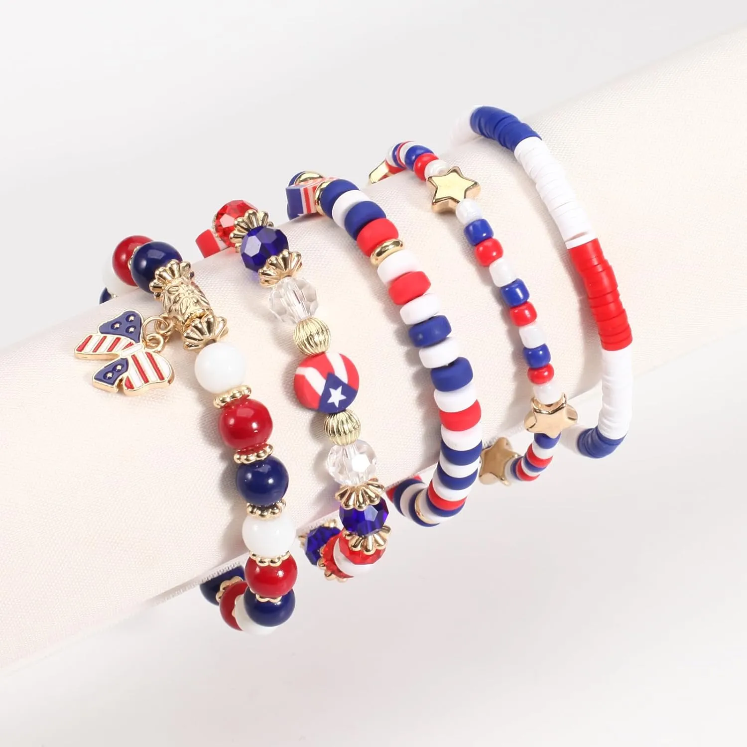 Twinfree Bohemian Bracelets for Women Stretch Multilayer Colorful Beads Bracelet with Charm Jewelry