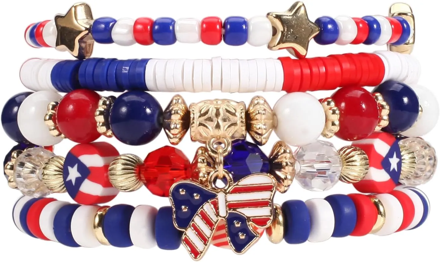 Twinfree Bohemian Bracelets for Women Stretch Multilayer Colorful Beads Bracelet with Charm Jewelry