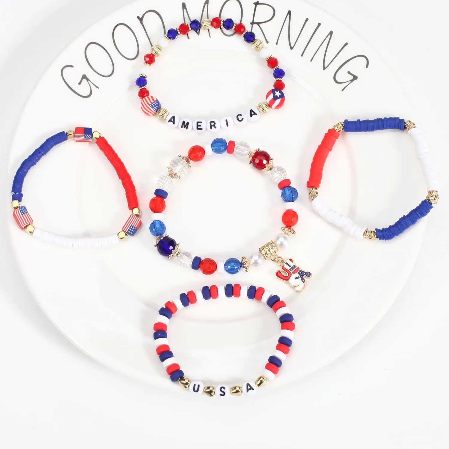 Twinfree Bohemian Bracelets for Women Stretch Multilayer Colorful Beads Bracelet with Charm Jewelry