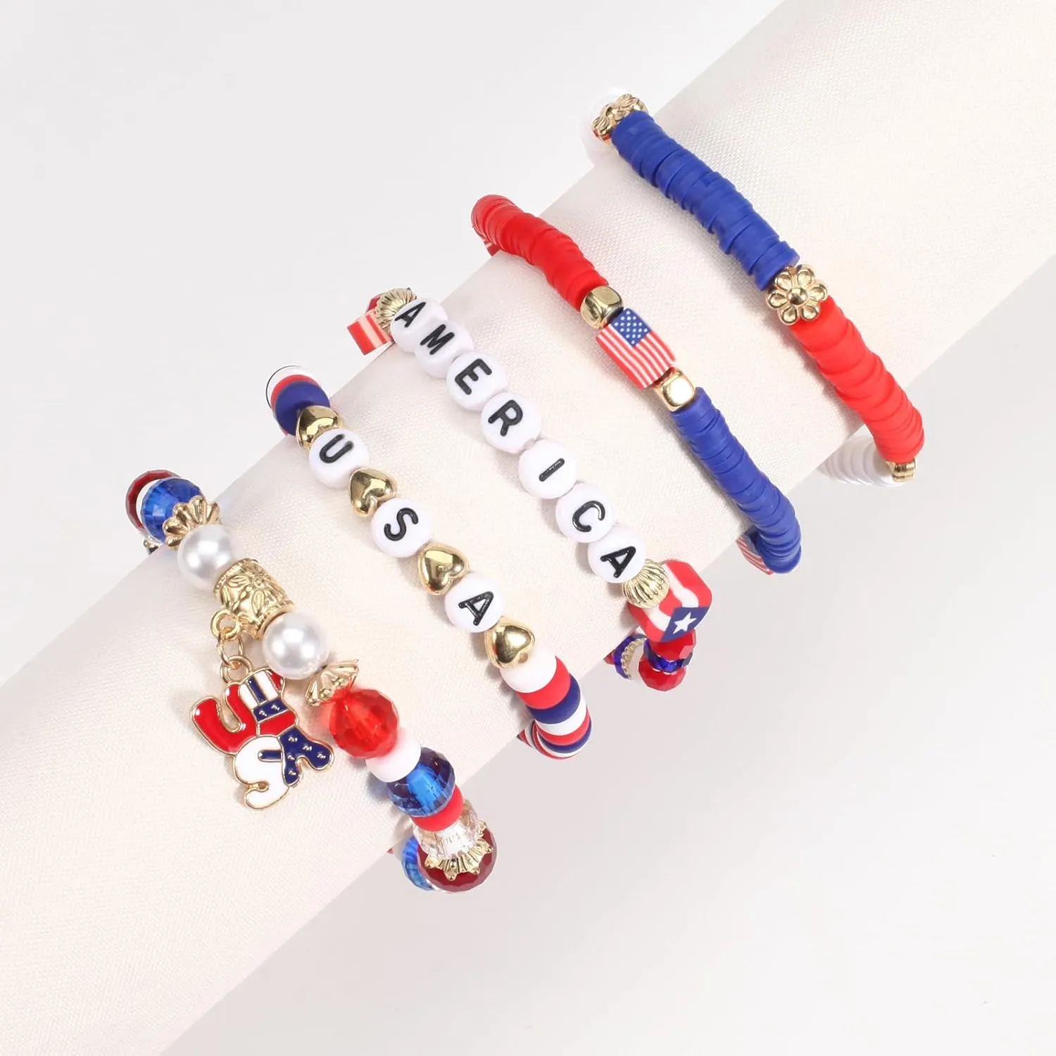 Twinfree Bohemian Bracelets for Women Stretch Multilayer Colorful Beads Bracelet with Charm Jewelry