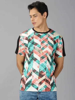 UrGear Printed Men Round Neck MultiColour T-shirt