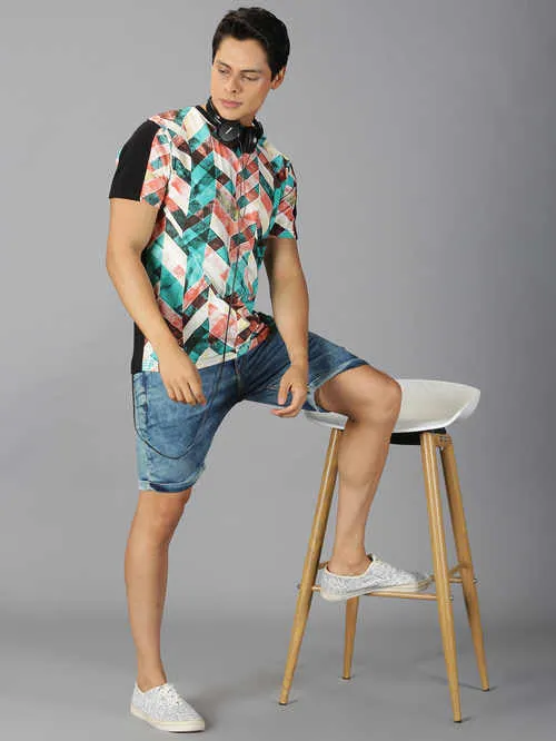 UrGear Printed Men Round Neck MultiColour T-shirt
