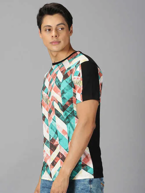 UrGear Printed Men Round Neck MultiColour T-shirt