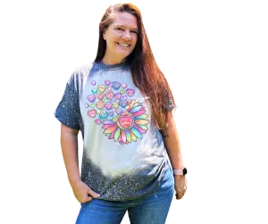 Valentines Sunflower Hearts Custom Made T-Shirt