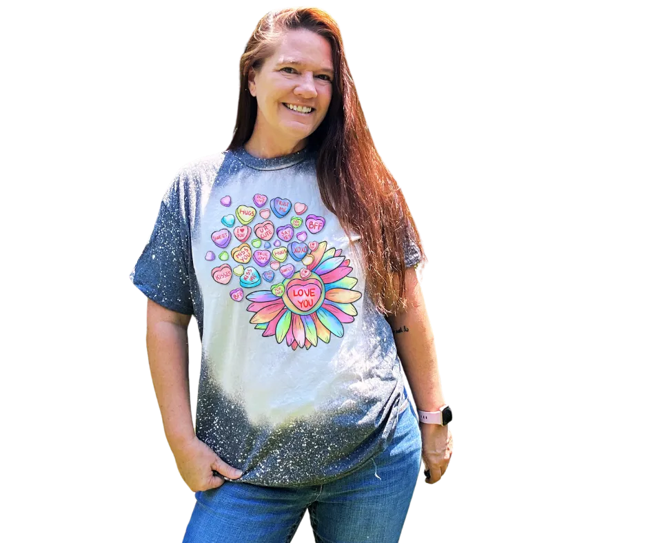 Valentines Sunflower Hearts Custom Made T-Shirt