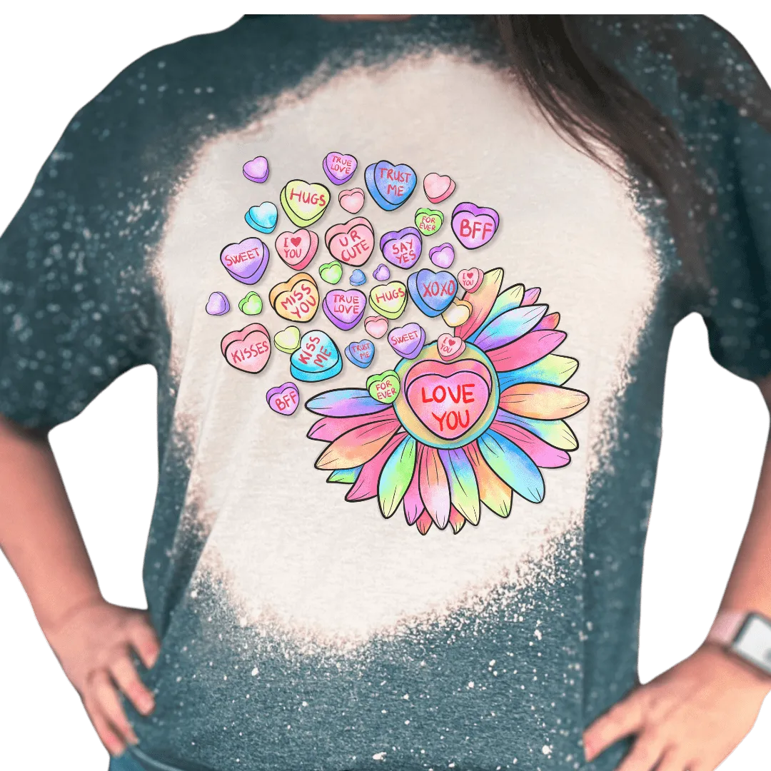 Valentines Sunflower Hearts Custom Made T-Shirt