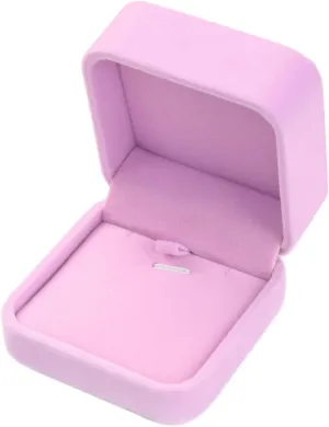 Velvet Necklace Pendant Gift Box Jewelry Box Jewelry Display 2.8 x 2.8 x 1.6 inches (Pink)