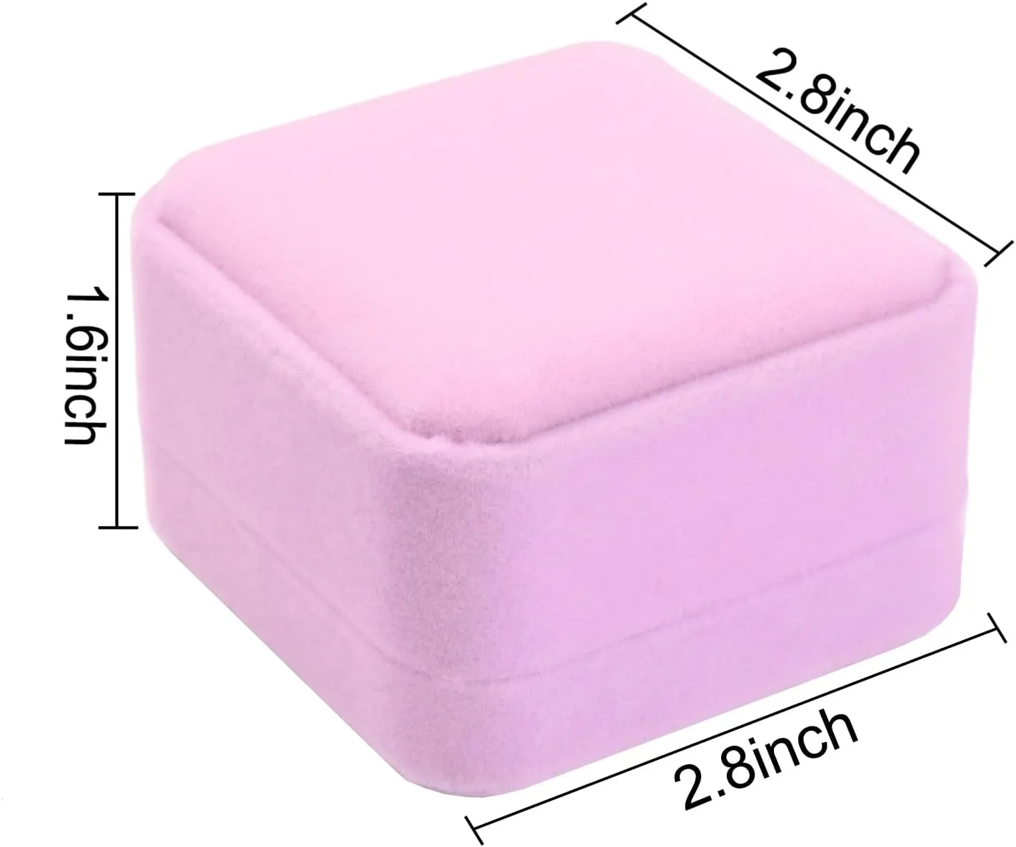 Velvet Necklace Pendant Gift Box Jewelry Box Jewelry Display 2.8 x 2.8 x 1.6 inches (Pink)