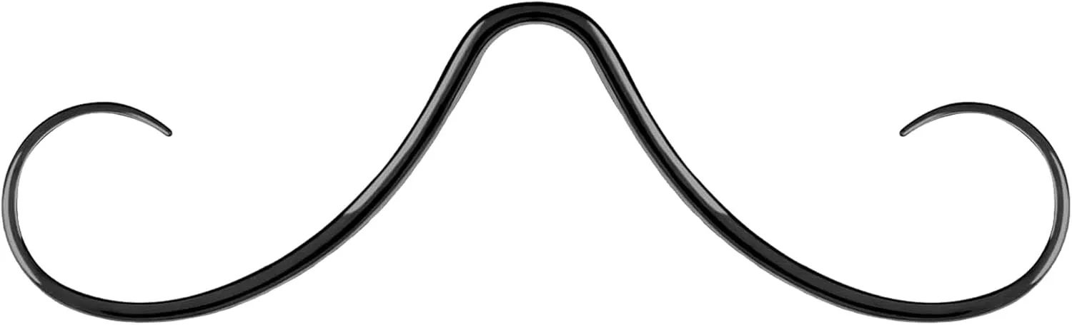 VERAMI 14G/16G G23 Titanium Mustache Septum Ring Nose Piercing Jewelry Hanger for Women and Men