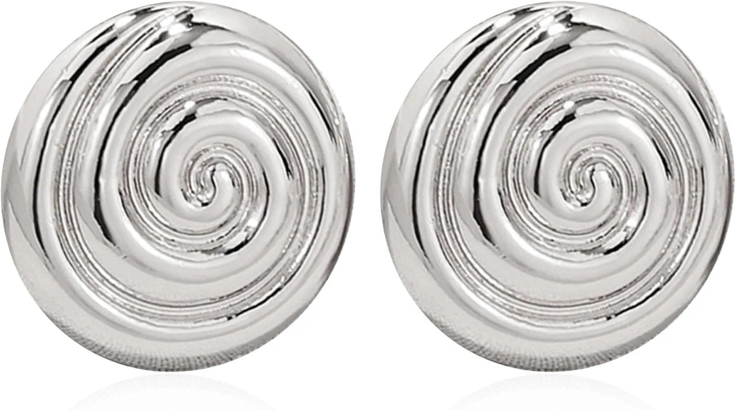 Vintage Gold Silver Chunky Spiral Stud Earrings for Women Trendy Metal Geometric Statement Round Swirl Earrings Jewelry Gifts