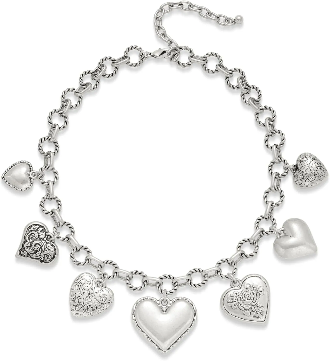 Vintage Heart Necklace Dainty 14k Gold Plated Charm Necklace for Women Hypoallergenic Heart Pendant Choker Necklace Chunky Silver Heart Necklace Statement Necklaces for Women Trendy