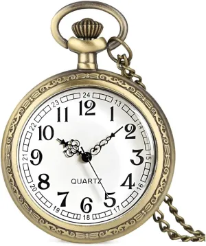 Vintage Quartz Pocket Watches for Men with Chains, Analog Pocket Watch for Women, Gifts for Dad/Grandpa Gifts for Him for Birthday