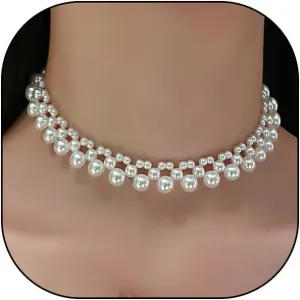Vintage Simple Pearl Choker Necklace for Bridal Bridesmaid,Designed Layered Misplaced Pearl Beaded Collarbone Necklace for Women