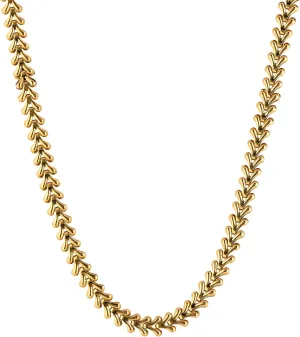 VINTY Gold Chevron Necklace, 14K Gold Plated Stainless Steel, Hypoallergenic, Non Tarnish, Vintage Style Dainty Collar Choker Chain Necklace, Waterproof Jewelry for Women