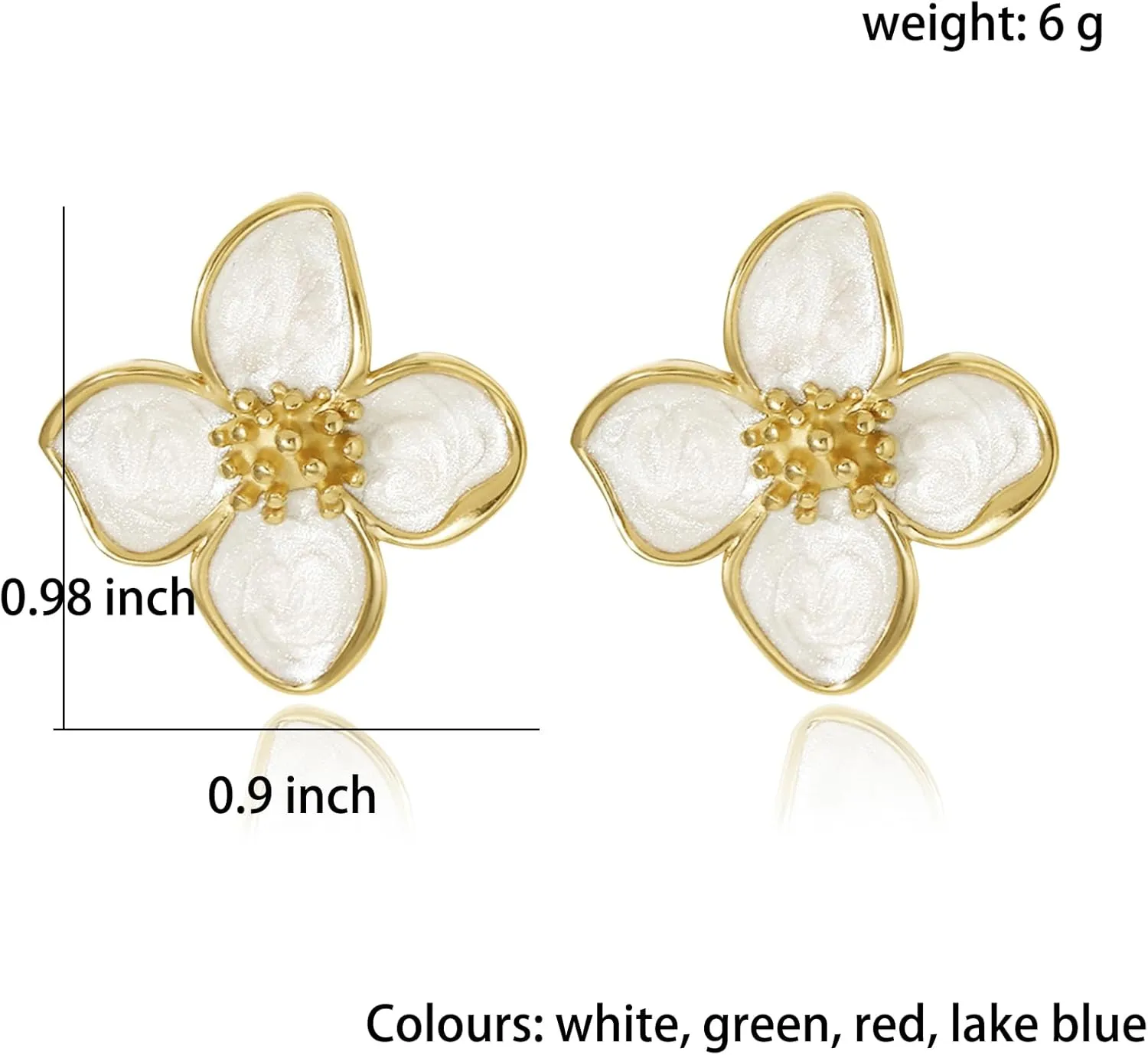 White Flower Earrings Unique Spring Earrings for Women Big Floral Earring Statement Flower Jewelry Gift
