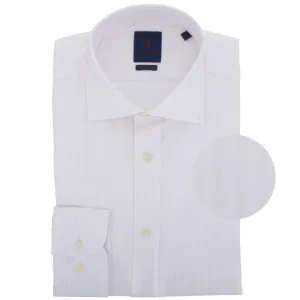 White with Subtle Pink Stripe Cutaway Collar Shirt