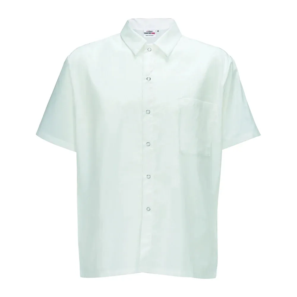 Winco UNF-1W3XL Cook Shirt, Short Sleeves, White, 3XL