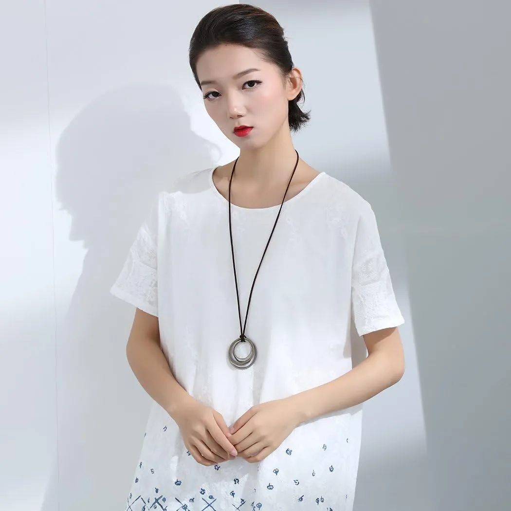 Womens Multilayer Pendant Necklaces Vintage Jewelry Fashion Long Sweater Necklace for Woman