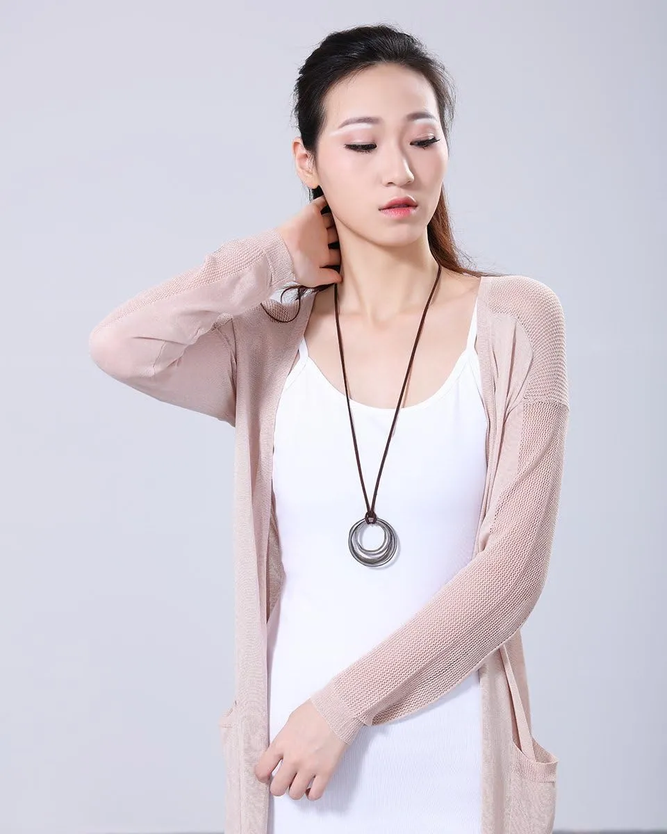 Womens Multilayer Pendant Necklaces Vintage Jewelry Fashion Long Sweater Necklace for Woman
