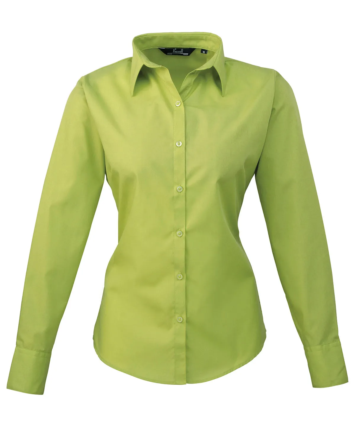 Womens poplin long sleeve blouse | Lime